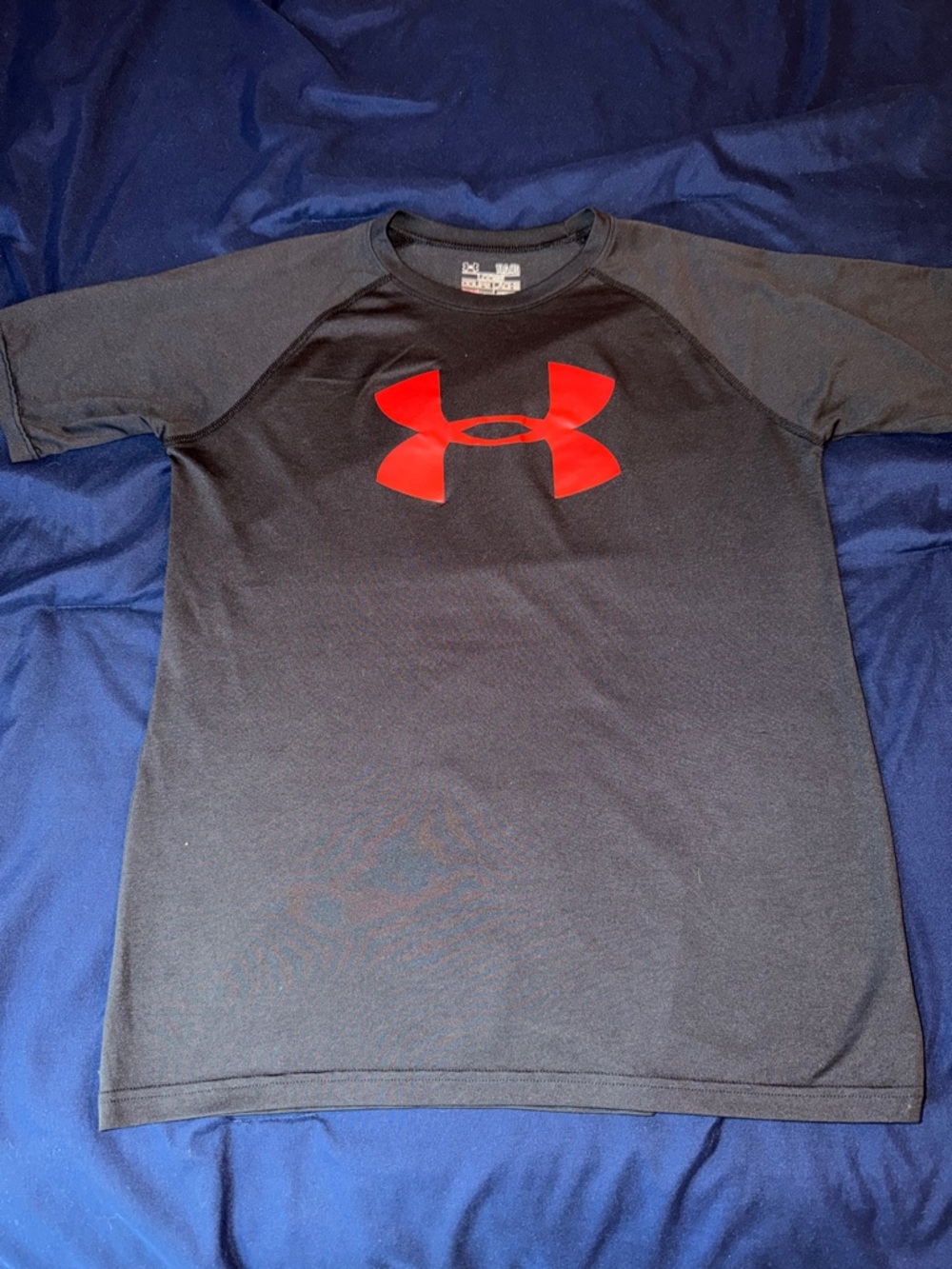 Under Armour Black Short-Sleeve Tee with Red Logo